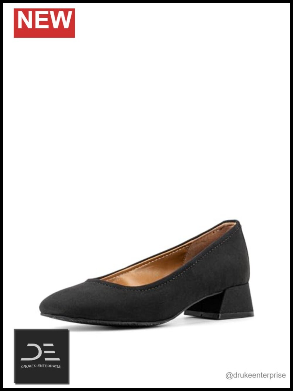 Women’s Block Heel Pumps Square Toe Memory Foam Slip On Dress Shoes